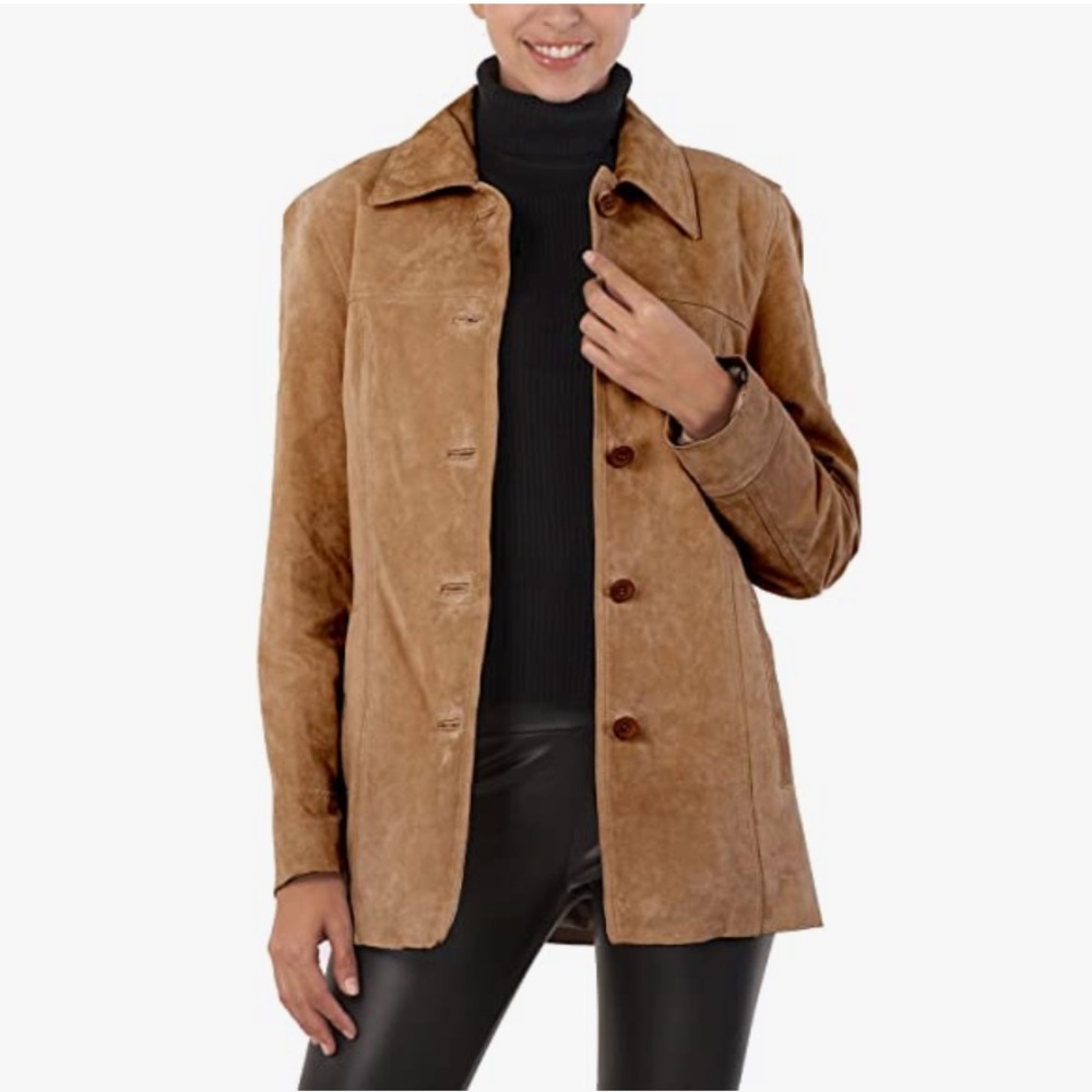 BGSD Women Anna Suede Leather Coat Size 3X